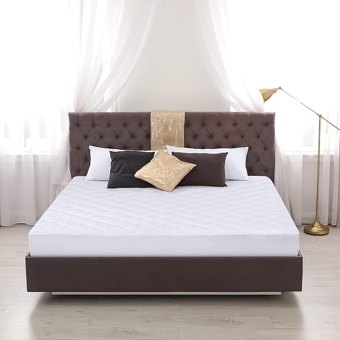 Quilted Fitted Mattress Pad, Twin Mattress Protector Topper with Deep Pocket Stretches up to 16 Inches, Machine Washable Mattress Cover by Utopia Bedding (White, Pack of 10)
