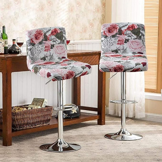 Levoberg Bar Stools Cover Set of 4 Printed Armless Swivel Barstools Slipcovers with Backs Stretch Square Counter Height Bar Stools Covers Mid Low Back Chair Cover for Kitchen Dining Room Bar #9