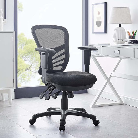 Modway EEI-757-BLK Articulate Ergonomic Mesh Office Chair in Black