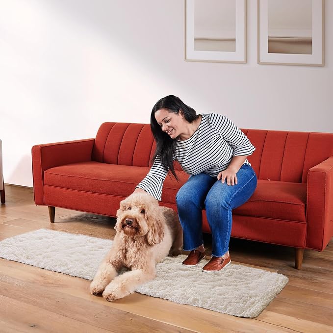 Ophanie Runner Rug for Hallway, 2x6 Upgrade Non-Slip Fluffy Soft Bedside Rugs, Bedroom Living Room Ivory Shaggy Carpet for Kids Girls Boys Dorm Nursery Home Decor Aesthetic