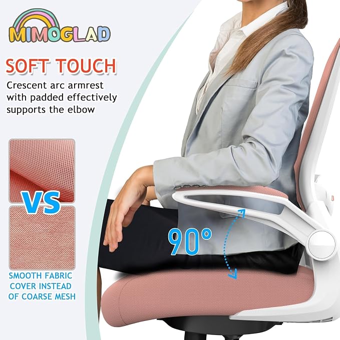 Mimoglad Home Office Chair, High Back Desk Chair, Ergonomic Mesh Computer Chair with Adjustable Lumbar Support and Thickened Seat Cushion