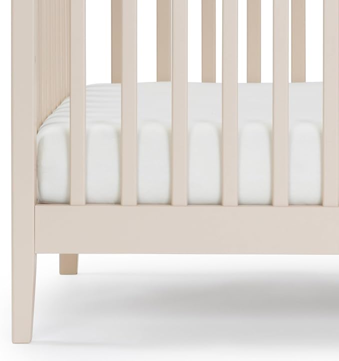 dadada Baby LaLa 3-in-1 Convertible Crib - Wood Crib Converts into Toddler Bed & Daybed - Greenguard Gold Certified, Made in Italy - 3 Adjustable Mattress Heights - Solid Beechwood Almond Milk