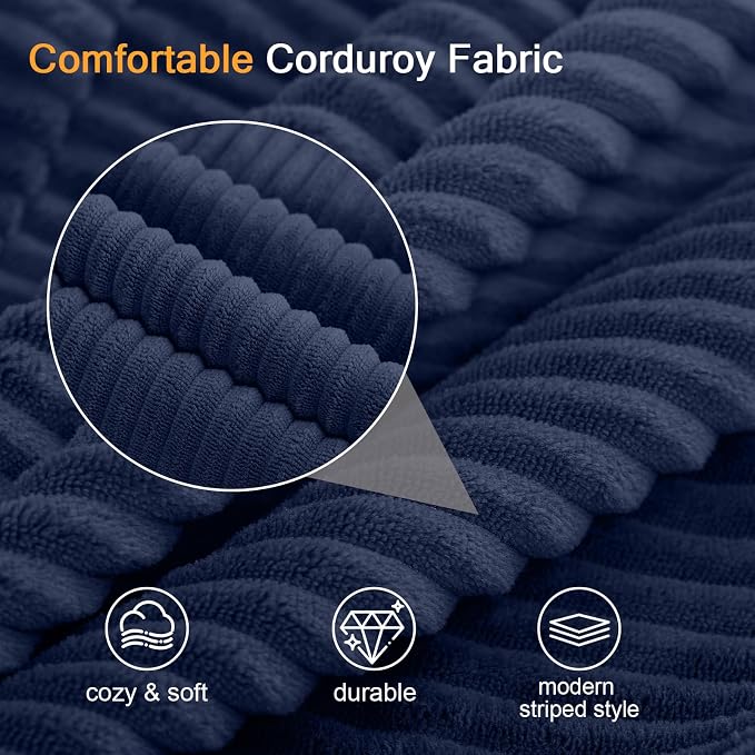 COMAX Futon Sofa Bed, Convertible Sofa Bed, Folding Boneless Couches | Boneless Couch for living room, 4‑in‑1 Fold Out Small Foldable Loveseat Floor Sleeper Mattress Lounge Space‑Saving, Navy