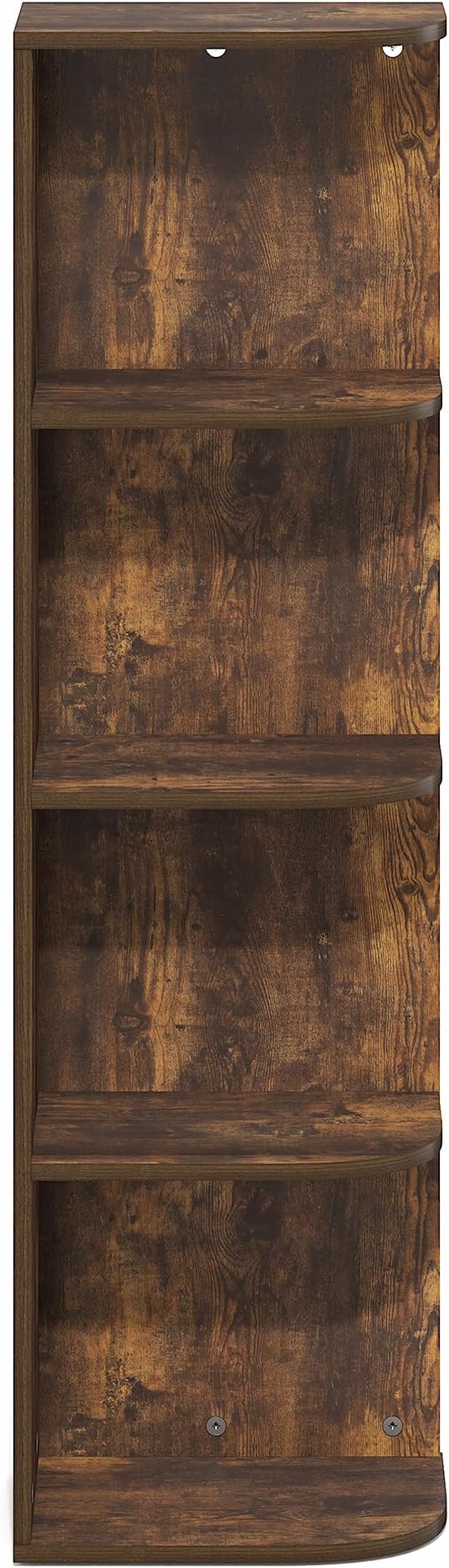 Furinno PASIR Book Shelf, 4-Tier Corner Bookshelf with Open Shelf, Standing Bookcase, 9.3 x 12 x 41.4, for Organization and Storage, for Living Room, Bedroom, Home Office, Amber Pine