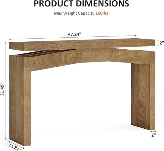 Celaform Console Tables for Entryway, 47.2 Inch Long Sofa Table with Storage, Farmhouse Wood Style Entry Table Behind Couch Table for Living Room, Entrance, Hallway (Light Brown)