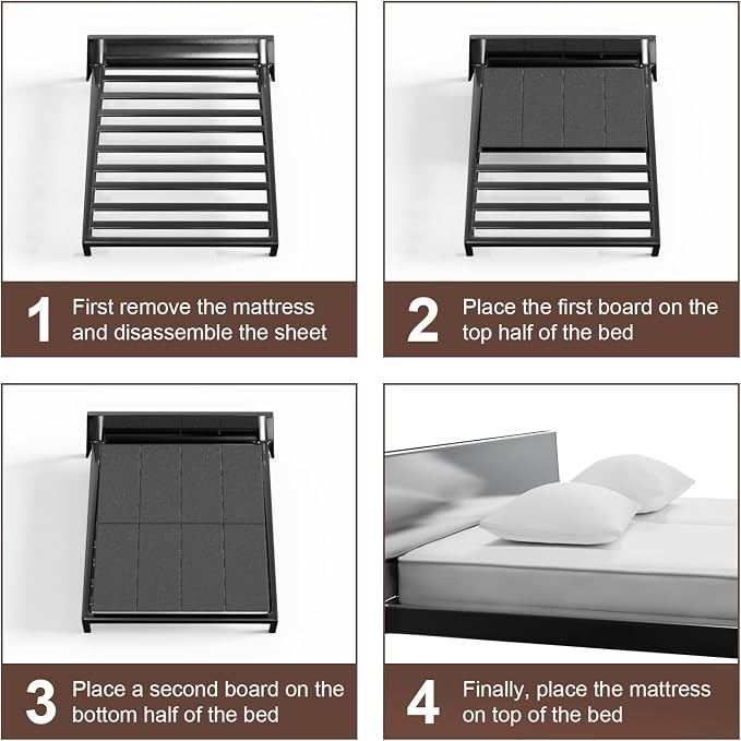 Breathable, Noise Minimizing, Moisture Resistant Bunkieboards,Low Profile Bed Support,Large Double Bed 10mm Bunkie Board, Full Size 54x75''