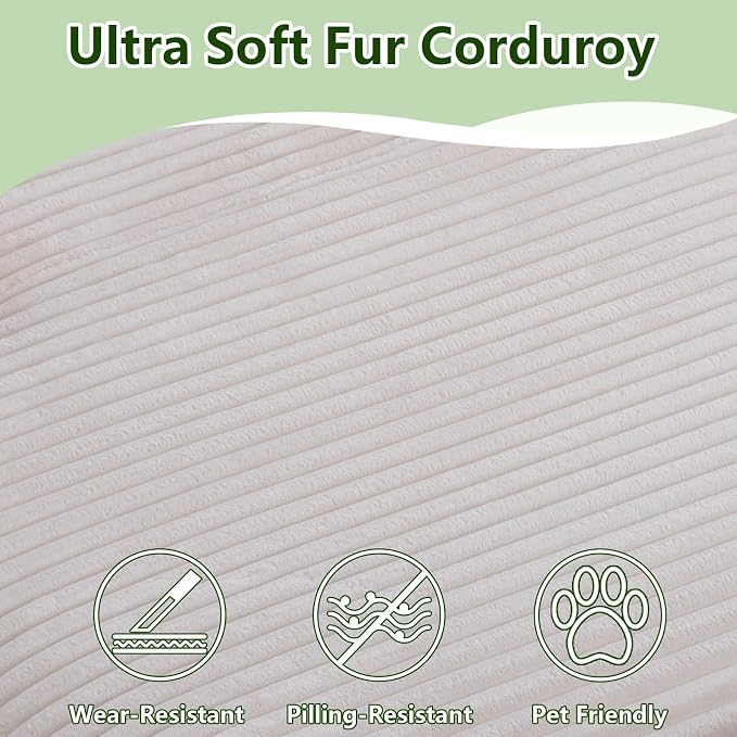 104.3" Modular Sectional Sofa,Modern Corduroy Cloud Couch with Cup Holder & Side Pockets,Boneless Couch Upholstered 3-Seater L-Shaped Sofa for Living Room,No Assembly (White, Left-Facing Chaise) | with Cup Holder