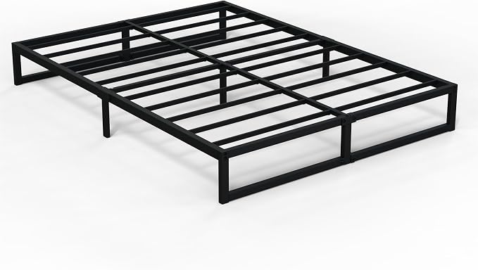 Richwanone 8 Inch Queen Bed Frame Heavy Duty Metal Platform Bed,Black | Queen Size Bed Frame, Mattress Foundation with Steel Slat Support, No Box Spring Needed, Easy Assembly