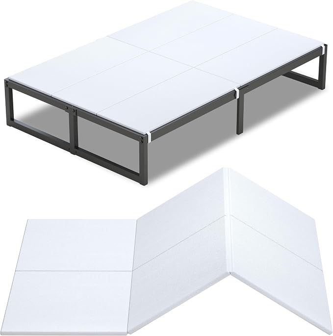 Lutown-Teen Bunkie Board Queen High-Density Polymer Bed Support Bunkie Board Queen Size Anti-Sag, Breathable, Moisture Resistant, Noise Minimizing, White