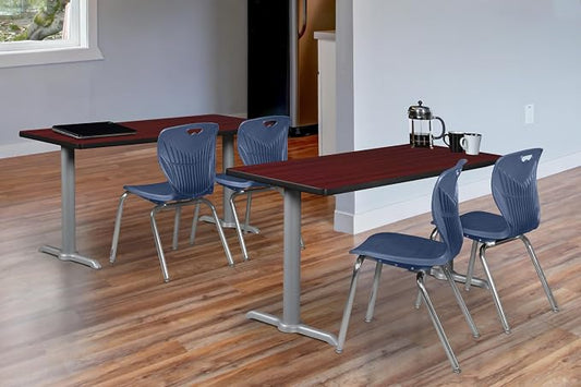 Romig Pillar 60" x 24" Training Table- Mahogany/Grey Base