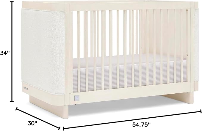 Delta Children babyGap Callie 4-in-1 Upholstered Crib - Greenguard Gold Certified, Antique White/White Boucle