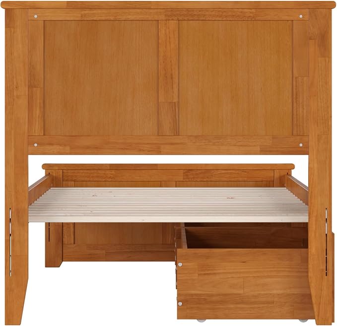 AFI, Madison Twin Platform Bed with Matching Footboard & Storage Drawers, Light Toffee