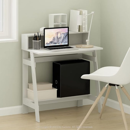 Furinno Simplistic A Frame Computer Desk, Regular, White