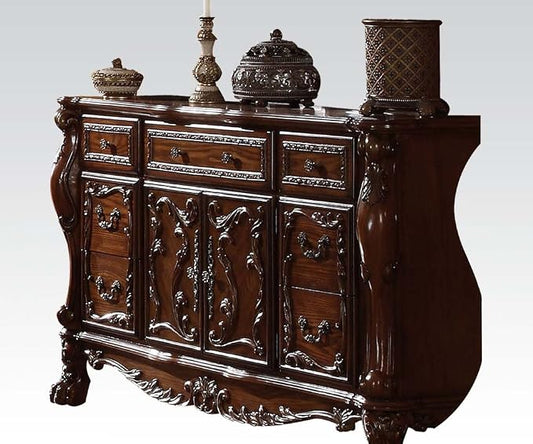 Acme Dresden Bedroom Set with Queen Bed, Nightstand, Mirror and Dresser