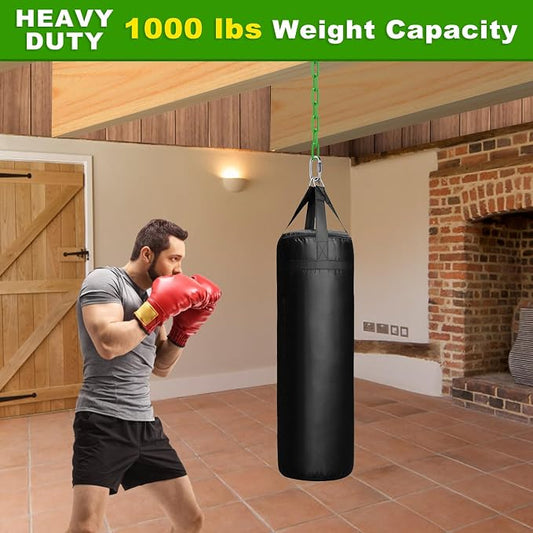 BeneLabel 2Pcs 20" Heavy Duty Hanging Chain with Hook Swing Extension Chain | 1000 LB Capacity Green Coated Hammock Extension Chain for Hanging Swing, Hanging Chair, Heavy Bags, for Indoor Outdoor Use