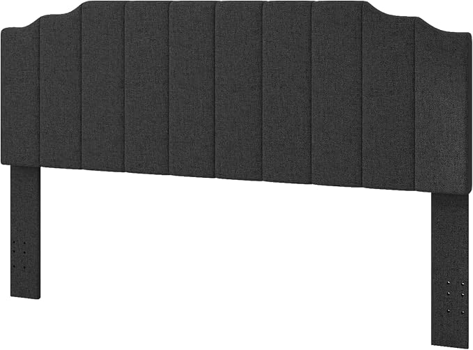 Befurtori King Size Headboard Only, Linen Wall Mounted Headboard King for Adjustable Bed Modern Upholstered Head Board Easy Assembly, Dark Gray