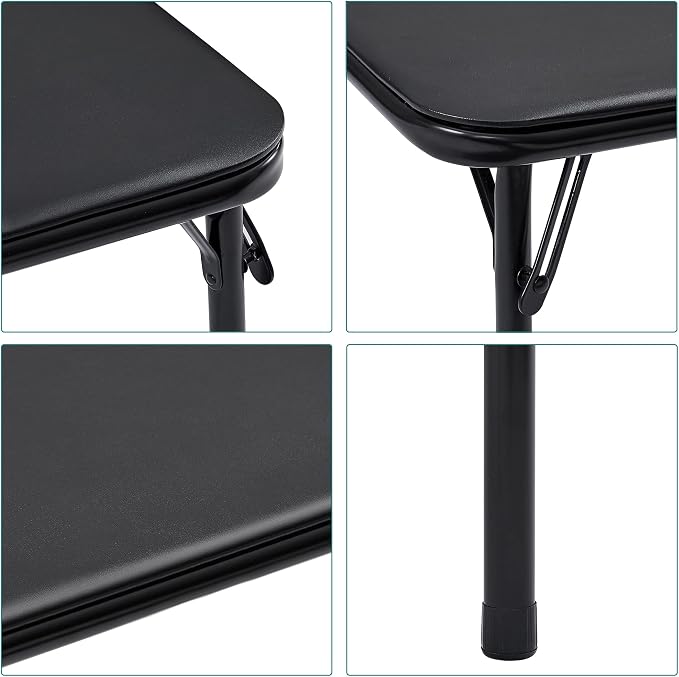 VECELO 24'' Kids Folding Card Table, Portable, with Ultra Soft Padded Cushion, 1 Piece, Black