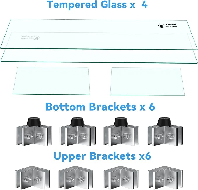 Skyflame Linear Fire Pit Wind Guard – 40.5" x 12.5" Thick Tempered Glass Firepit Screen/Clear Shields for Propane Fire Pit Table