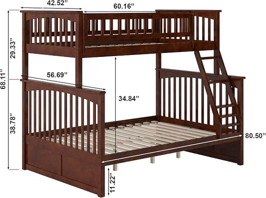 AFI, Columbia Ladder Bunk Bed Twin Over Full, Walnut