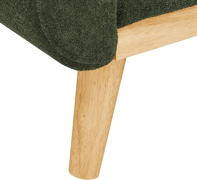 Ball & Cast 67.7" Loveseat Sofa,Mid Century Modern Love Seat Couches for Living Room,Button Tufted Upholstered Small Couch with Solid Wood Legs for Bedroom,Apartment,Office,Easy Assembly,Antique Green