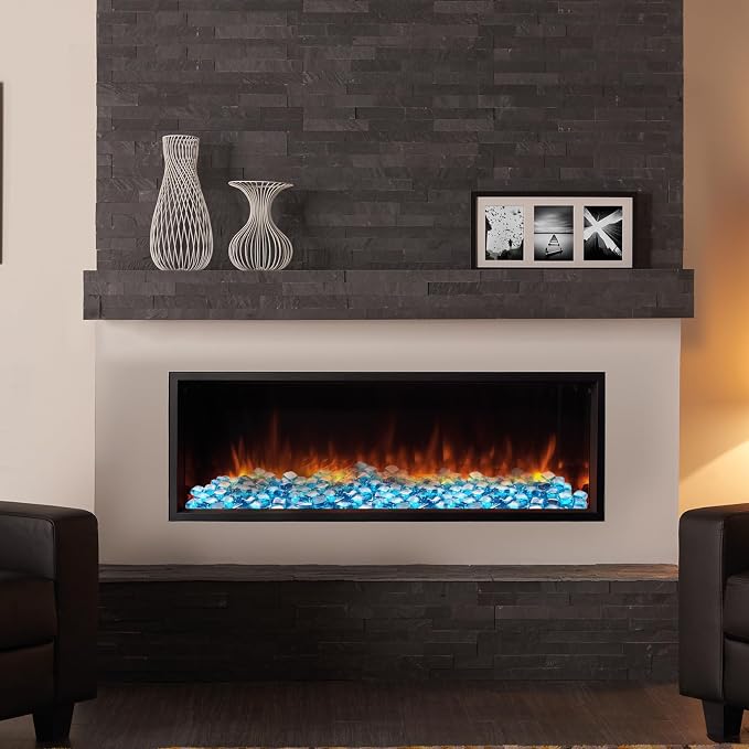Fire Glass Cube, Firepit Rocks Square for Indoor or Outdoor, Gas or Propane Fire Pit or Fireplace, Heat Resistant, No Poping or Breaking, Tempered Glass Bead, Caribbean Blue, 10lb
