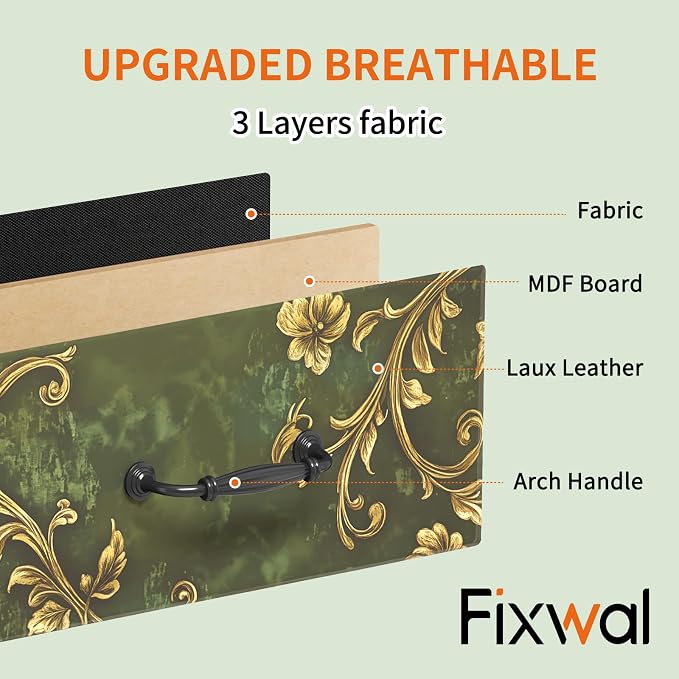 Fixwal Vintage Flower Tall Dresser for Bedroom, Storage Dresser Organizer with 7 Fabric Drawers, Nightstand Furniture in Closet, Entryway