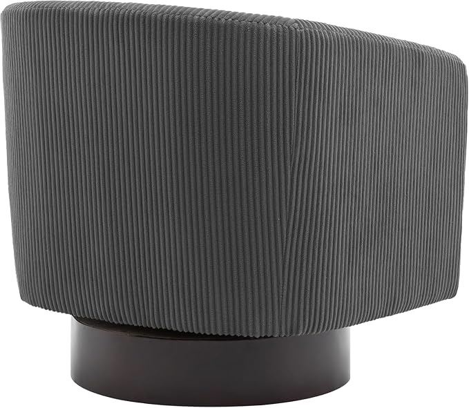 Swivel Accent Chair, Upholstered Corduroy Barrel Chair for Living Room, Small Single Sofa Bedroom Reading Seat, Set of 4, Gray