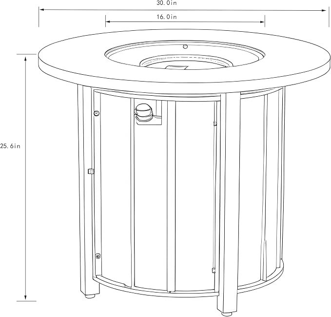 30" Propane Gas Fire Pit Table, 50000 BTU Round Outdoor Fire Pit with Wood Grain Ceramic Tabletop, Steel Patio Fire Table with Lid & Rain Cover for Backyard Deck Garden, Black