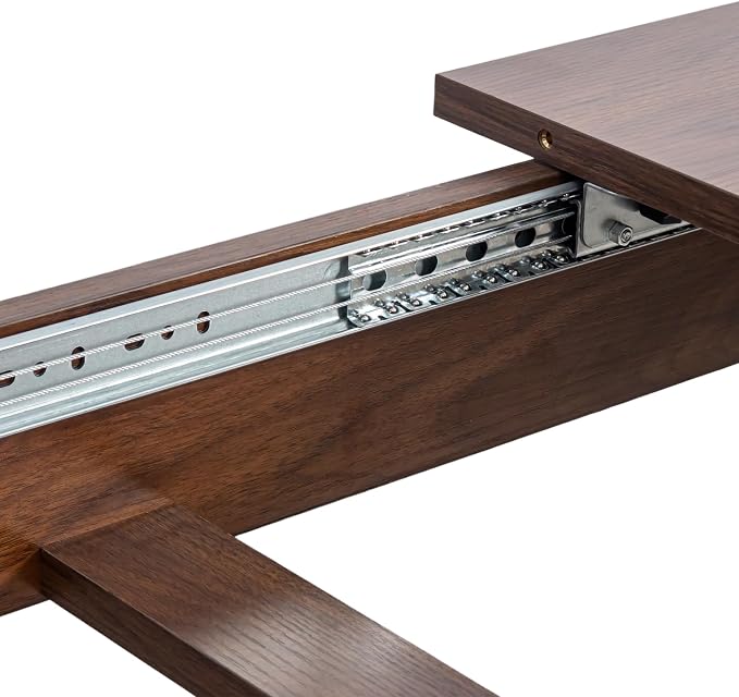 71"-106" Extendable Dining Table for 4-12 People, Space-Saving Extra Long Transformer Table with Extension Leaves Holder, Walnut