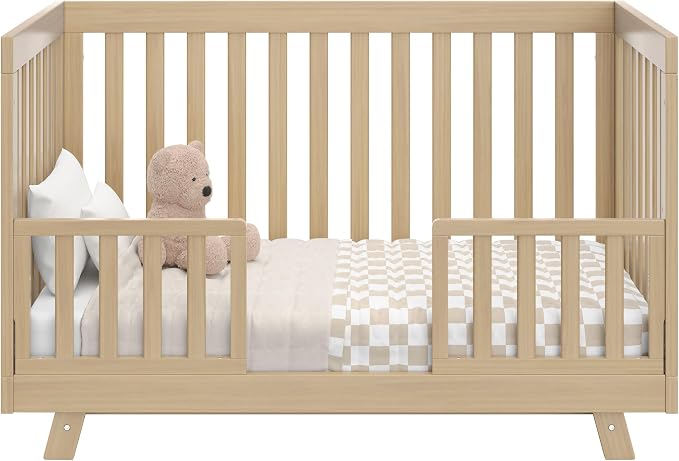 Storkcraft Beckett 3-in-1 Convertible Crib – GREENGUARD Gold Certified, Fits Standard Crib Mattress, Converts to Toddler Bed and Daybed, 4 Mattress Heights, Grow-with-Me Design (Driftwood)