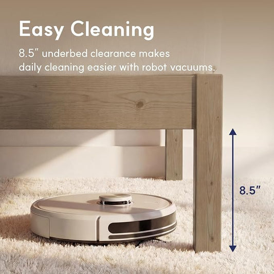 LIFEMENT King Bed Frame Classic Wood Platform, Noise Free, Under Bed Storage, No Box Spring Needed, Easy Assembly, Gray