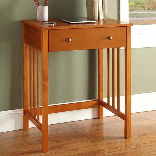 Convenience Concepts Designs2Go Mission Desk 26" - Contemporary Modern Office, Den Desk with Keyboard Drawer, Modern Vanity, Hall Table, Oak