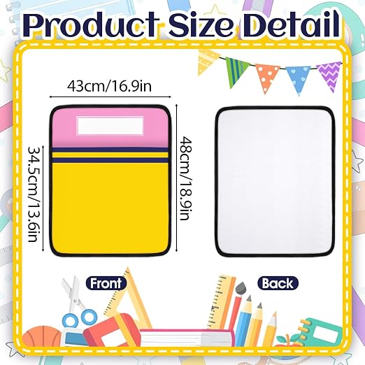 24Pcs 17 * 19 Inch Classroom Seat Back Organizer, Back to School Chair Pockets with Name Tag, Chair Hanging Bag Seat Sacks Suitable for Families Kindergarten Primary School After-School Care Room