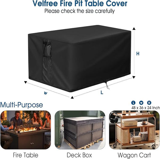Customized Fire Pit Cover for Outdoor Firepit Rectangular/Round, Personalized Heavy Duty Waterproof Cover for Gas Fire Pit Table/Fireplace/Propane Firepit/Bonfire Fire Stove/Patio Fire Bowls