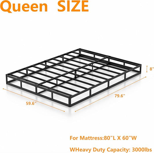DORITRON 8 Inch Box Spring Queen Size Bed Base, 3000lbs Heavy Duty Queen Box Spring Metal Mattress Foundation, Easy Assembly, Noise Free