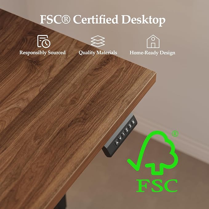 Klicelor L Shaped Standing Desk 75 x 61 Inch, Electric Height Adjustable Corner Desk for Home Office Workstation, Ergonomic Sit Stand Computer Table with Memory Controller, Dark Walnut