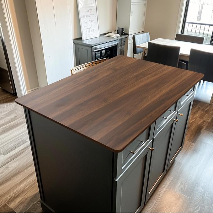 Kaboon Universal Tabletop 48"x36", Solid One-Piece Melamine Table Top, Restaurant Desk DIY, Home and Office,Dark Walnut