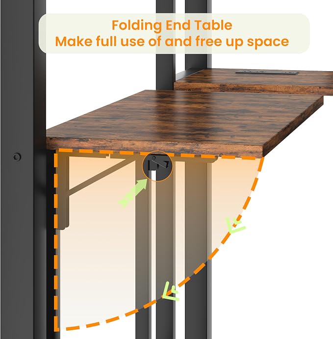 Bellemave Twin Over Twin bunk Bed with Desk and LED Charging Station, loft Bed with Desk and Shelves 3 Storage Drawers, Twin Metal Bunk Beds with Storage, Black