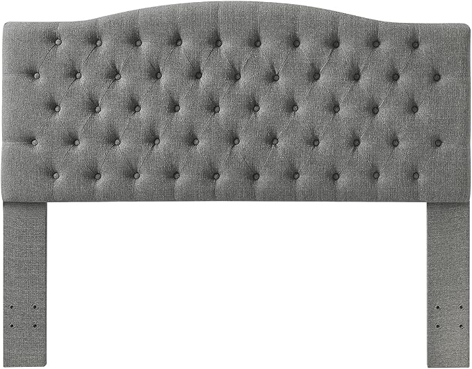 24KF Upholstered Tufted Button Linen Fabric Headboard,Comfortable Fashional Headboard Queen/Full Size,Granite