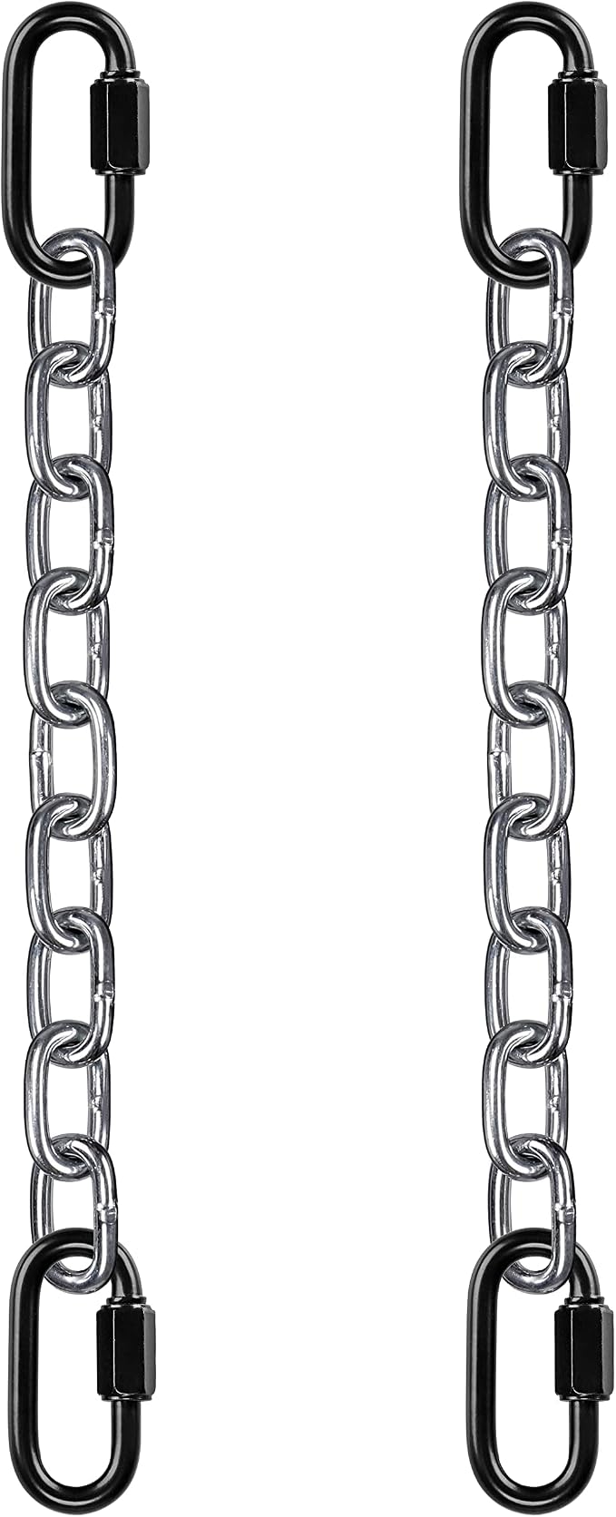 BeneLabel 2Pcs 28 inch Silver Hanging Chain Kits with 4 Carabiners 1000 LB Capacity Heavy Duty Hanging Hammock Chair Hardware Swing Extender Chain for Hanging Chair, Punching Bags, Porch Swing