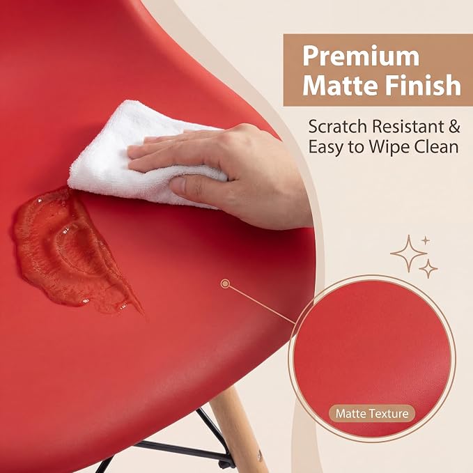 Furmax Modern Style Dining Chair Mid Century Modern DSW Chair, Shell Lounge Plastic Chair for Kitchen, Dining, Bedroom, Living Room Side Chairs Set of 4