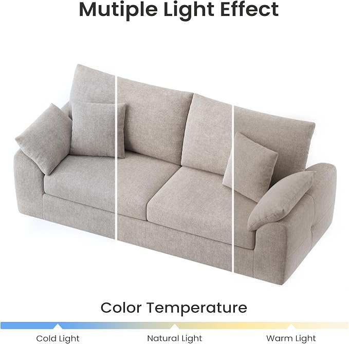 89.8" Modern Loveseat Sofa for Living Room, Cloud Boneless Couches with 4 Pillows, Mid Century Loveseat couches for Small Place, No Assembly Required, Camel