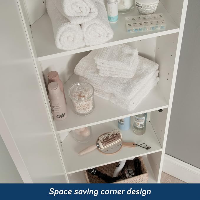 Sauder Homeplus Corner Cabinet, Soft White Finish