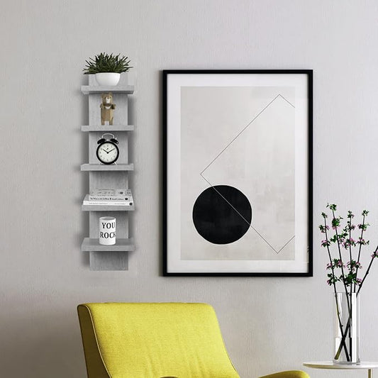 Homaterial 5 Tier Wall Shelf, Floaing Lack Shelf for Storage, Display Shelf Modern Room Home Wall Decor
