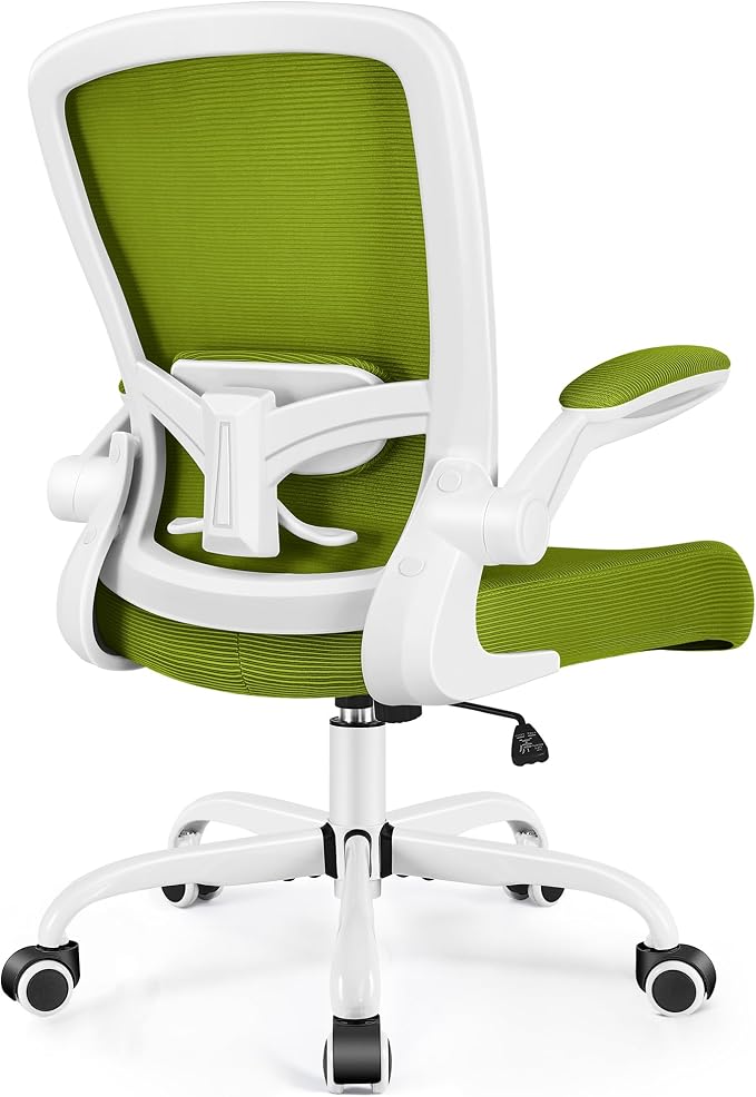 FelixKing Office Chair, Ergonomic Desk Chair Breathable Mesh Chairs Adjustable High Back Lumbar Support Flip-up Armrests, Executive Rolling Swivel Comfy Computer Chairs Home Office Olive Green