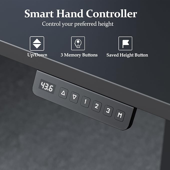 Klicelor L Shaped Standing Desk 63 x 55.1 Inch Dual Motors, Electric Height Adjustable Corner Desk for Home Office Workstation, Ergonomic Sit Stand Computer Table with Memory Controller, Black