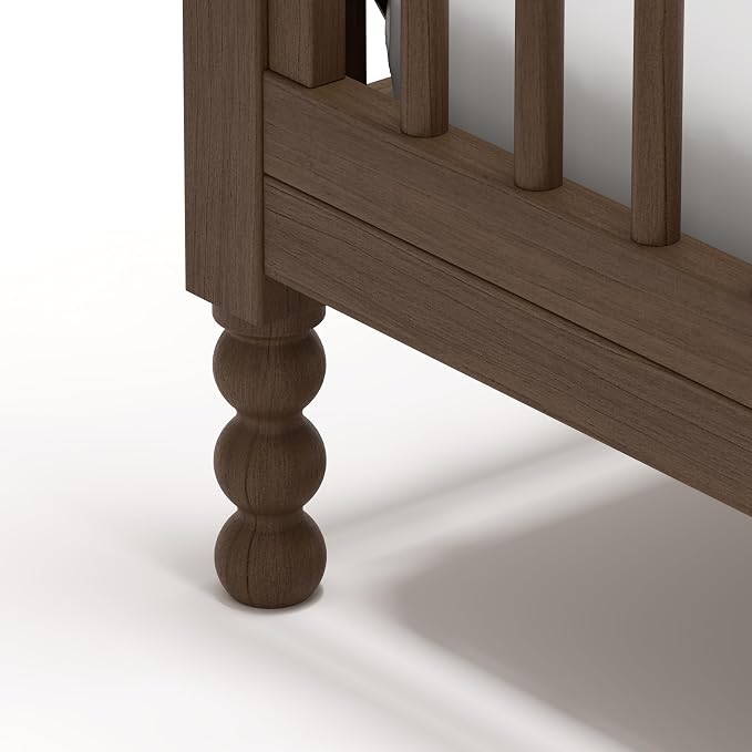 Storkcraft Rio 5-in-1 Convertible Crib and Toddler Guardrail – GREENGUARD Gold Certified, Toddler Bed Conversion Kit Included, Fits Baby Crib Mattress, Converts to Full Bed (Hazelnut)