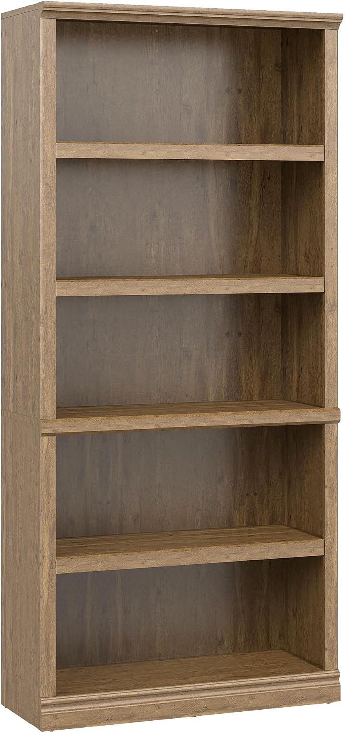 Bevfint 70 in Tall Bookcase, White Bookshelf Open Storage 5-Tier Shelves, 33 inch Wide Floor Standing Indoor Furniture, Book Cases for Home School Library Office Bedroom Kids, Vintage Oak 5 Tiers