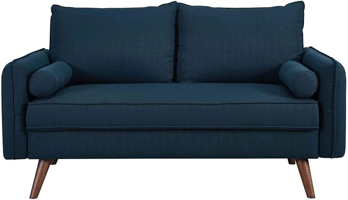 Modway Revive Contemporary Modern Fabric Upholstered Loveseat In Azure