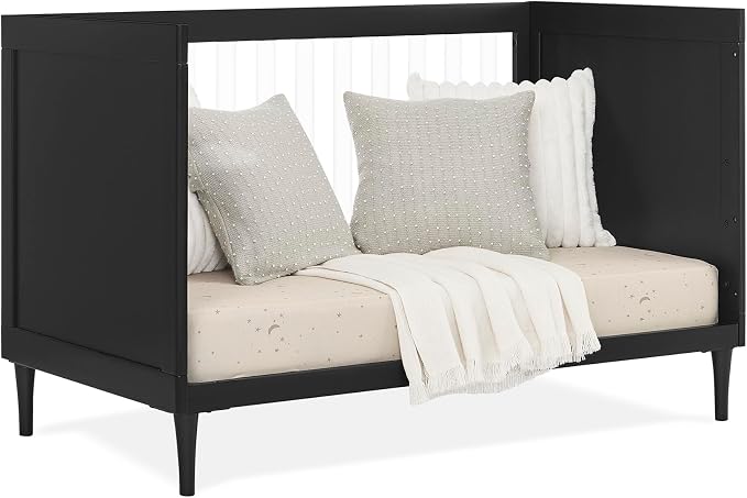 Delta Children Bowie 4-in-1 Convertible Acrylic Crib - Greenguard Gold Certified, Black Ebony